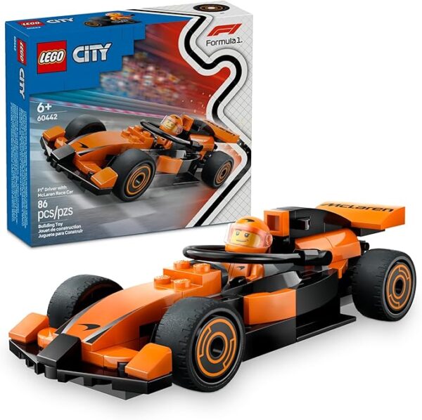 Lego City 60442 Formula 1 F1 Piloto con Auto McLaren – 86 Piezas