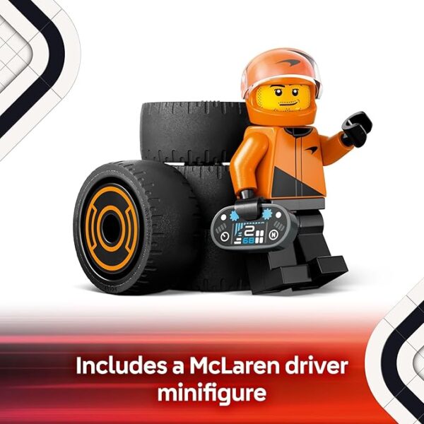 Lego City 60442 Formula 1 F1 Piloto con Auto McLaren – 86 Piezas - Imagen 4
