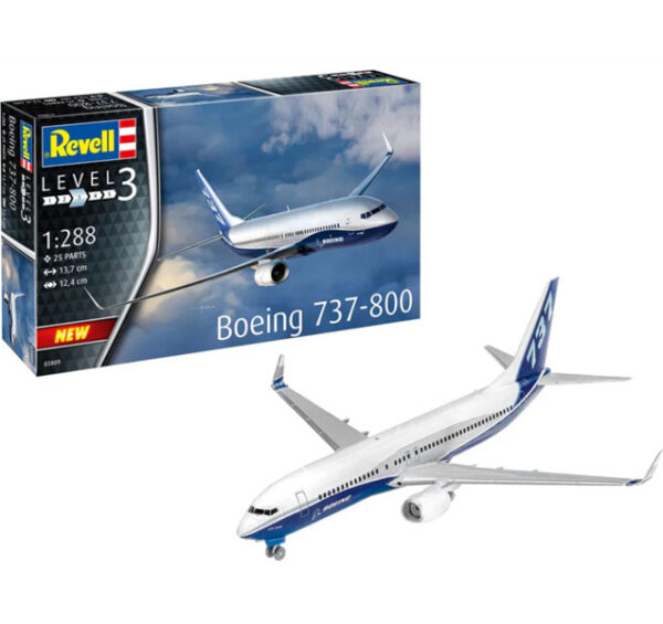 Avion Comercial Boeing 737-800 1/288 - Revell 03809 - 25 piezas