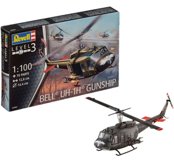 Helicoptero Bell® UH-1H® Cañonero 1/100 - Revell 04983 - 70 piezas