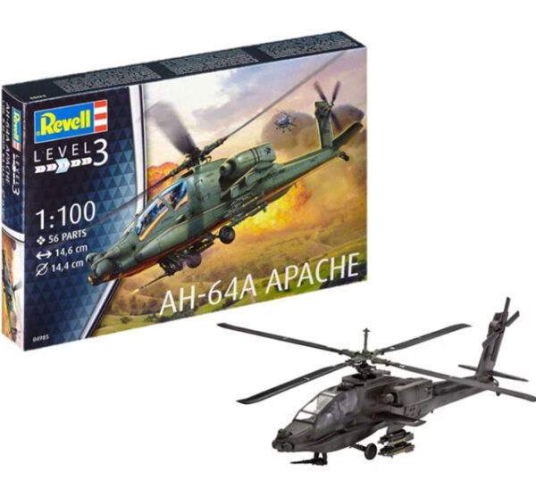 Helicoptero AH-64A Apache 1/100 - Revell 04985 - 56 piezas