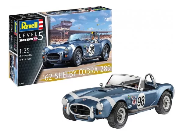 Auto Revell 07669 Shelby Cobra 289 1962 1/25 Kit P/ Montar 119 piezas