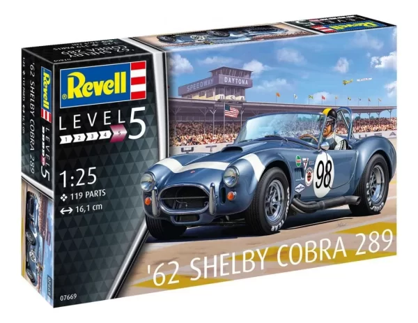 Auto Revell 07669 Shelby Cobra 289 1962 1/25 Kit P/ Montar 119 piezas - Imagen 2
